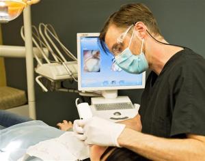Dr. Hill preparing a same day crown