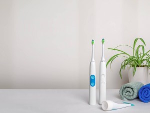 Two separate toothbrushes