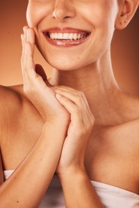 Woman advertising botox treatment