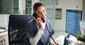 Staff answering phone